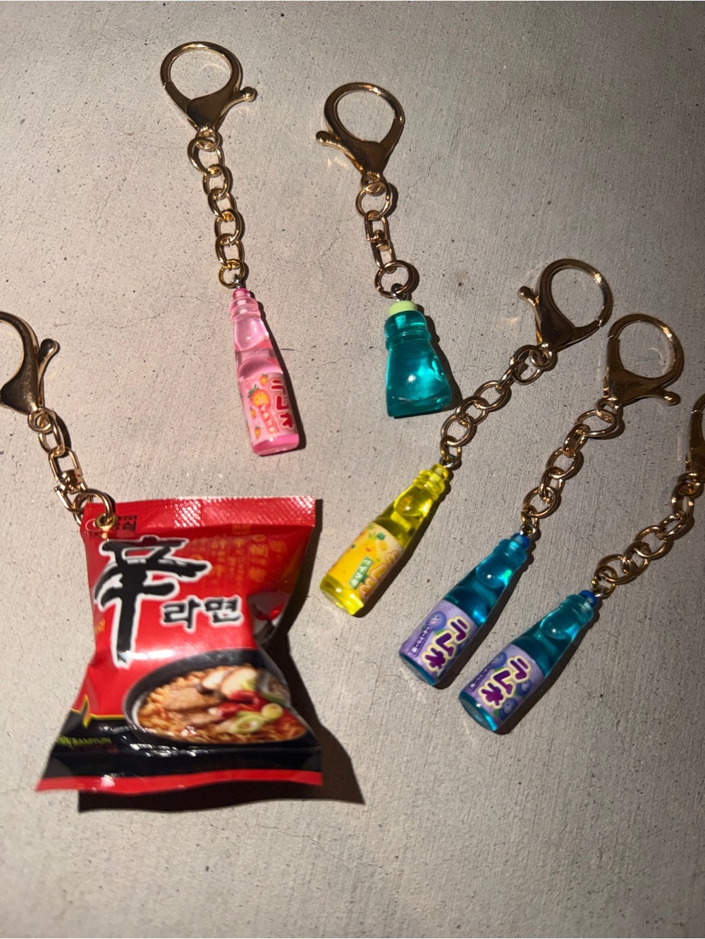 Kawaii Japan Multi-Color Mini Drink & Snack Keychain Set - Women Accessories